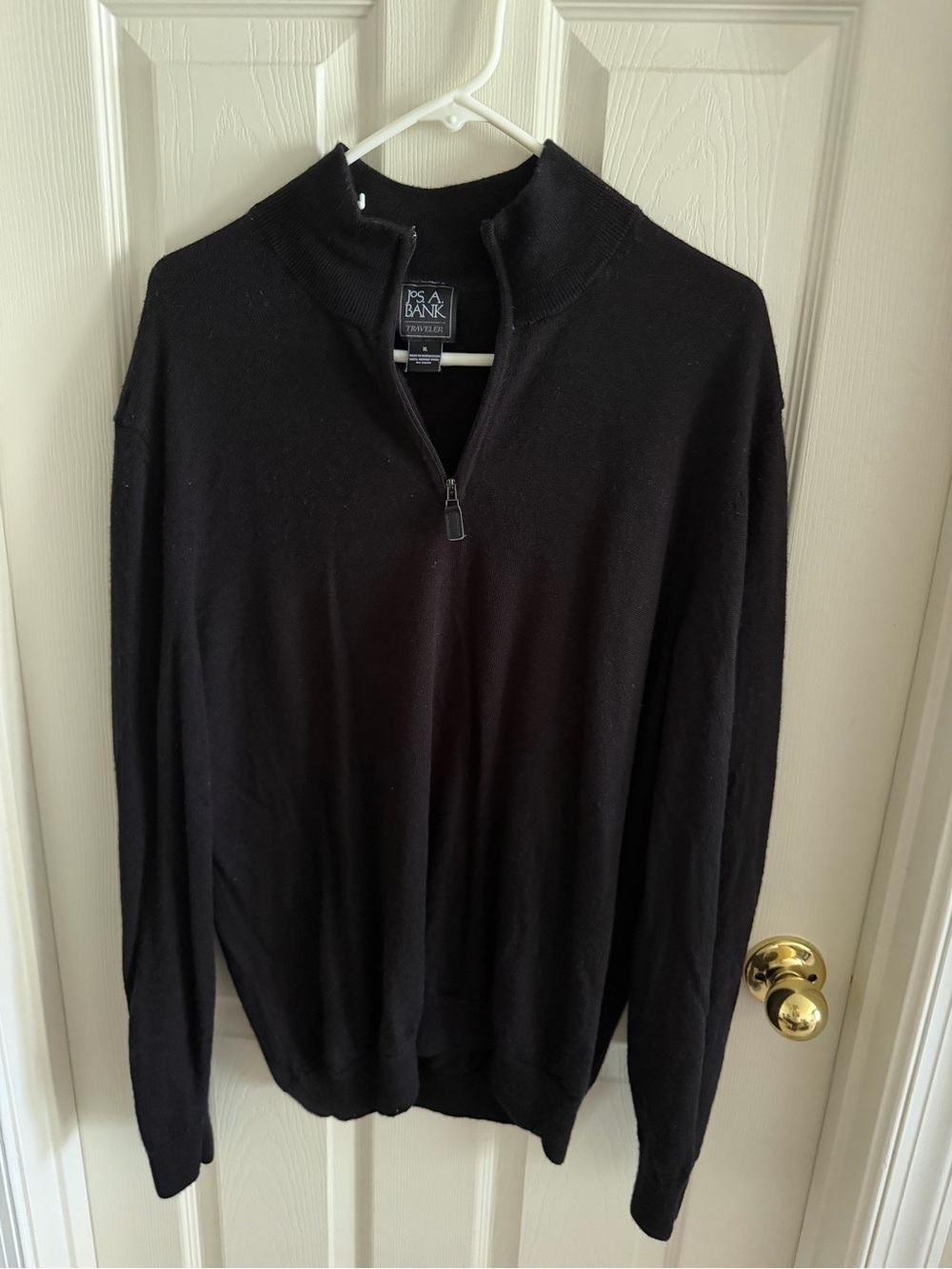Jos. A. Bank Men's Black Half-Zip Mock Collar Sweater